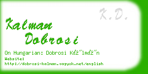 kalman dobrosi business card